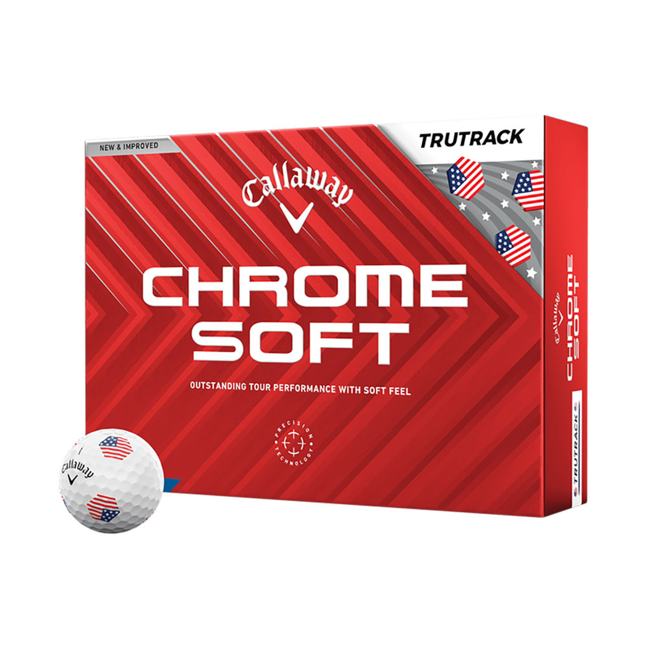 Callaway Chrome Soft X TruTrack ゴルフボール Callaway Chrome Soft TruTrack USA White Golf Balls - Maple